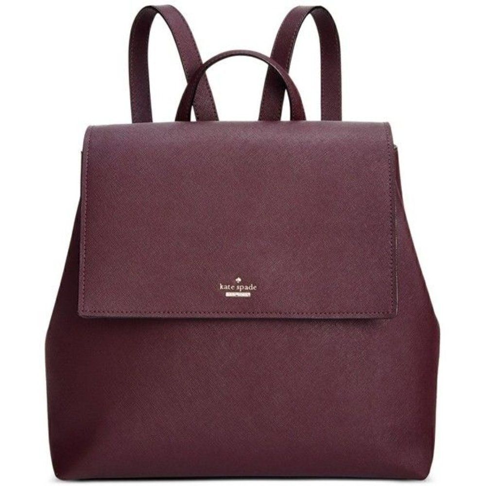 Kate Spade Maroon Flap Backpack